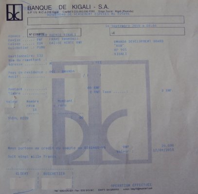 Payment receipt