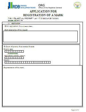 Application form (trade mark)