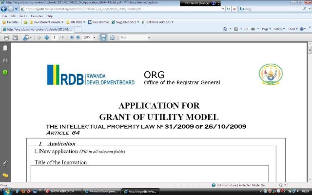 Application form (utility model)