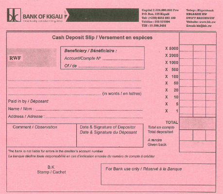 Payment slip (BK)